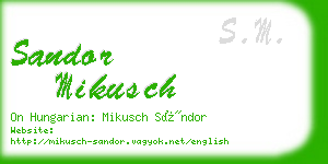 sandor mikusch business card
